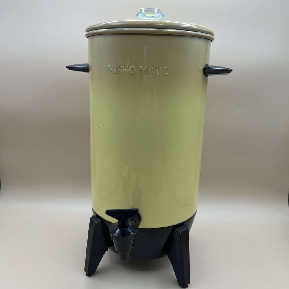 Vtg Mirro-Matic Electric Percolator Glass Top 22 Cup M-9293-35 Coffee/Hot Water